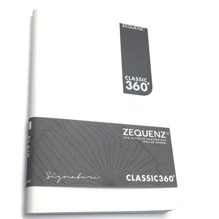 Zequenz Classic 360 Notebook - Signature Lite A6, Ruled, White | 360-SNJ-A6-LITE-WHR ,