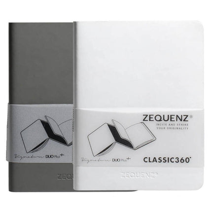 Zequenz Notebook - DUO Plus+ A5, Ruled/Blank, Gray/White | 360-DPJ-A5-WHR-GRB ,