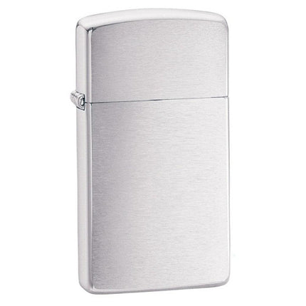 Zippo 1600 Slim Brushed Chrome Plain Windproof Pocket Lighter ,