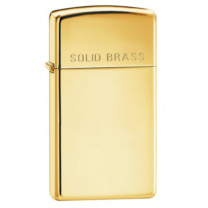 Zippo 1654 Slim High Polish Solid Brass Engraved Windproof Lighter ,