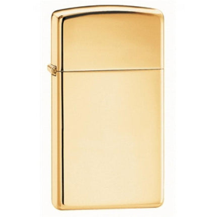 Zippo 1654B Slim High Polish Brass Plain Windproof Pocket Lighter ,