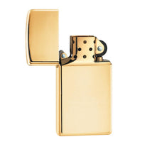 Zippo 1654B Slim High Polish Brass Plain Windproof Pocket Lighter ,