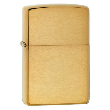 Zippo 168 Armor Brushed Brass Plain Windproof Pocket Lighter ,