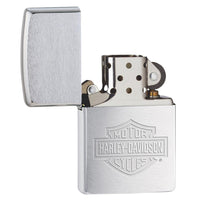 Zippo 200HDH199 Classic Harley Davidson Logo Brushed Chrome Windproof Lighter ,