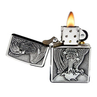 Zippo 200HDH231 Eagle Emblem Harley Davidson Brushed Chrome Windproof Lighter ,