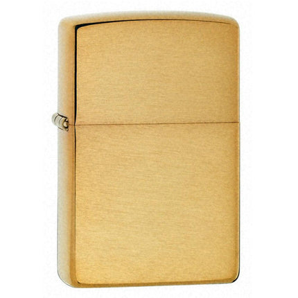Zippo 204B Classic Brushed Brass Plain Windproof Pocket Lighter ,