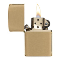 Zippo 204B Classic Brushed Brass Plain Windproof Pocket Lighter ,
