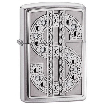 Zippo 20904 Classic Bling Emblem High Polish Chrome Swarovski Crystal Windproof Lighter ,