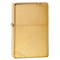 Zippo 240 Vintage Series 1937 with Slashes Brushed Brass Windproof Pocket Lighter ,