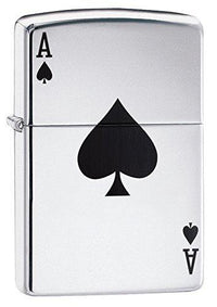 Zippo 24011 Classic Lucky Ace High Polish Chrome Windproof Lighter ,