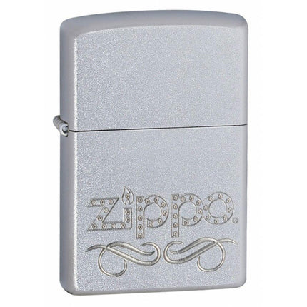 Zippo 24335 Classic Satin Chrome Zippo Scroll Windproof Pocket Lighter ,