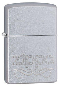 Zippo 24335 Classic Satin Chrome Zippo Scroll Windproof Pocket Lighter ,