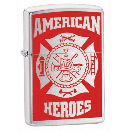 Zippo 24354 Classic American Hero Firefighter Street Chrome Windproof Lighter ,