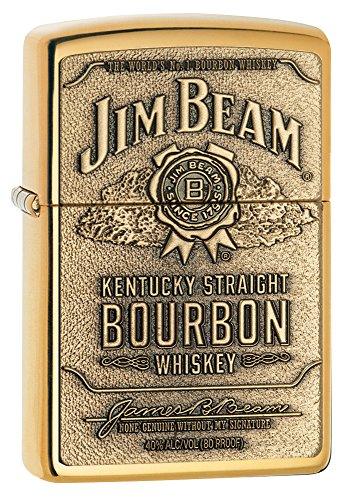 Zippo 254BJB929 Classic Jim Beam Emblem High Polish Brass Windproof Lighter ,