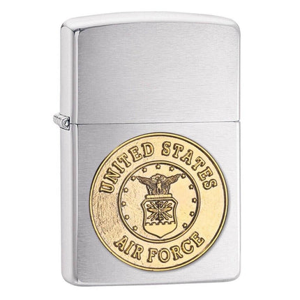 Zippo 280AFC US Air Force Crest Emblem Brushed Chrome Windproof Lighter ,