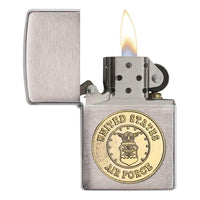 Zippo 280AFC US Air Force Crest Emblem Brushed Chrome Windproof Lighter ,
