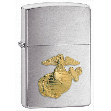 Zippo 280MAR Classic US Marines Emblem Brushed Chrome Windproof Lighter ,