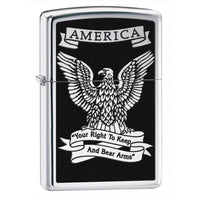 Zippo 28290 Classic High Polish Chrome America Eagle Windproof Pocket Lighter ,