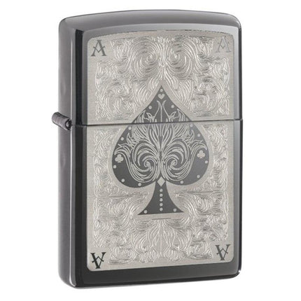 Zippo 28323 Classic Ace Filigree Black Ice Windproof Lighter ,