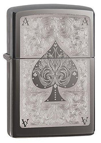 Zippo 28323 Classic Ace Filigree Black Ice Windproof Lighter ,