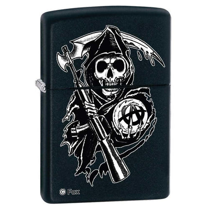 Zippo 28504 Classic Black Matte The Reaper Windproof Pocket Lighter ,