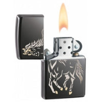 Zippo 28645 Classic Black Ice Running Horse Windproof Pocket Lighter ,