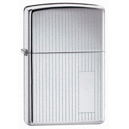 Zippo 350 Classic High Polish Chrome Engine Turned Windproof Pocket Lighter ,