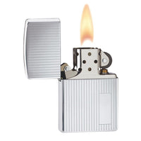 Zippo 350 Classic High Polish Chrome Engine Turned Windproof Pocket Lighter ,