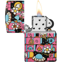 Zippo Lighter - Abstract Design Metal Construction Refillable and Windproof | 48779 ,