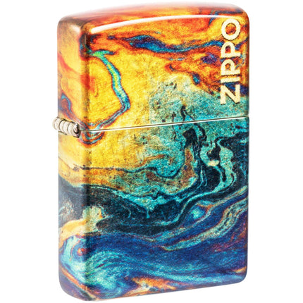 Zippo Lighter - Colorful Design Metal Construction Refillable and Windproof | 48778 ,