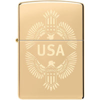 Zippo Lighter - Eagle Design Brass Metal Construction Refillable and Windproof | 48915 ,