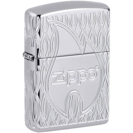 Zippo Lighter - Flame Design Metal Construction Refillable and Windproof | 48838 ,