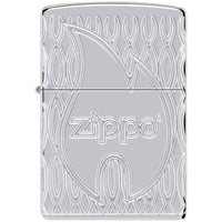 Zippo Lighter - Flame Design Metal Construction Refillable and Windproof | 48838 ,