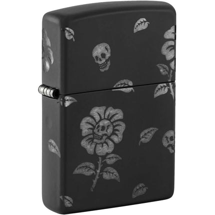 Zippo Lighter - Flower Skulls Design Metal Construction Refillable Windproof | 48931 ,