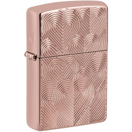 Zippo Lighter - Hearts Design Metal Construction Refillable and Windproof | 48919 ,