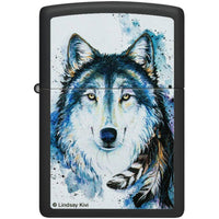 Zippo Lighter - Lindsay Kivi Wolf Metal Construction Refillable Windproof | 48936 ,