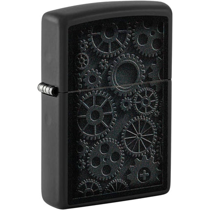 Zippo Lighter - Matte Black Steampunk Design Metal Refillable and Windproof | 48999 ,