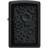 Zippo Lighter - Matte Black Steampunk Design Metal Refillable and Windproof | 48999 ,
