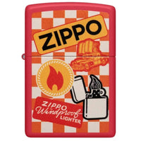 Zippo Lighter - Matte Red Retro Metal Construction Refillable and Windproof | 48998 ,