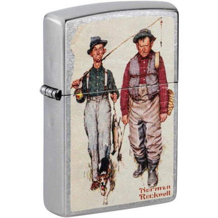 Zippo Lighter - Norman Rockwell Fishing Design Metal Refillable Windproof | 48987 ,