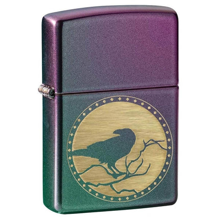 Zippo Lighter - Raven Design Iridescent Metal Body | 49186 ,