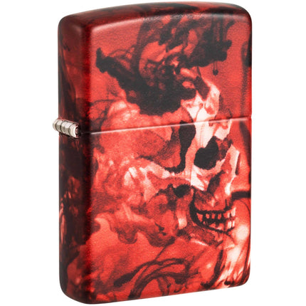 Zippo Lighter - Spooky Skulls Design Metal Construction Refillable Windproof | 48772 ,