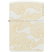 Zippo Lighter - Waves Design White Metal Construction Refillable Windproof | 48909 ,