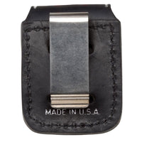 Zippo LPCBK Black Leather Lighter Pouch with Clip ,