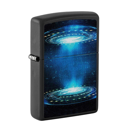 Zippo Pocket Lighter - Black Light UFO Flame Design Genuine Windproof Metal | 48514 ,