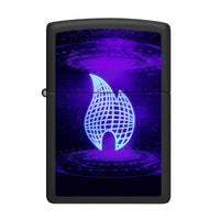 Zippo Pocket Lighter - Black Light UFO Flame Design Genuine Windproof Metal | 48514 ,