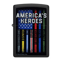 Zippo Pocket Lighter - Buck Wear American Heros Design Chrome Metal Windproof | 48634 ,