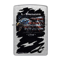Zippo Pocket Lighter - Buck Wear Eagle Dotted Design Chrome Metal Windproof | 48633 ,