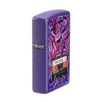 Zippo Pocket Lighter - Cassette Tape Design Purple Genuine Windproof Metal | 48521 ,