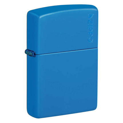 Zippo Pocket Lighter - Classic Sky Blue Matte Zippo Logo Metal Windproof | 48628ZL ,